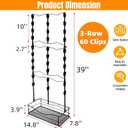 Chip Rack Display Stand, 3 Row 60 Clips Large Snack Retail Display Rack with Basket, Countertop Potato Chip Bag Candy Organizer Store Concession Stand for Party, Pantry, Office, Vendor Events