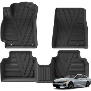 SMABEE Floor Mats for Kia K4 2025 2026 All Weather Floor Liners | 2026 K4 Accessories,All Weather Floor Liner,1st & 2nd Row,Heavy Duty,Car Mats,Easy to Clean,TPE,Black