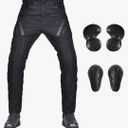 LOMENG Waterproof Armored Motorcycle Riding Pants Adventure Touring Motocross Cargo Trousers Versatile All Season Dual Sport, Black Medium