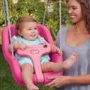 Little Tikes Snug 'n Secure Pink Swing with Adjustable Straps, 2-in-1 for Baby and Toddlers Ages 9 Months - 4 Years,16"D x 16.3"W x 17"H