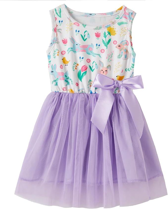 Girls Sleeveless Dress Toddler Bunny Tutu Sundress Casual Party Dresses Size 110