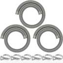 Poolvio 1.5" x 59" Above Ground Pool Hoses, 3-Pack, Gray- Heavy Duty UV Resistant Leak-Proof Replacement Hoses with 6 Metal Thumb Clamps, Perfectly Fits Intex Filter Pumps & Pool Surface Skimmers