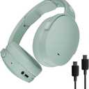 Skullcandy Hesh ANC Wireless Over-Ear Bluetooth Headphones with Extra USB-C Charging Cable, Active Noise Canceling, 22 Hrs Battery, Foldable Lightweight Design, Microphone iPhone Android - Preppy Sage