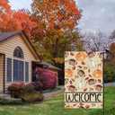4 x Fall Welcome Pumpkins Footballs Maple Leaves Autumn Garden Flag Yard Flag 12x18 Inch Double Sided Small Mini Yard Outdoor Outside Farmhouse Holiday Decoration