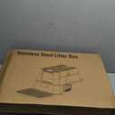 Enclosed Stainless Steel Cat Litter Box with Odor Control, Modular Design with Drawer and Flip Door, Easy to Clean and Wash, Non-Stick Interior, Extra Large Size Fits All Cats (Light Grey)