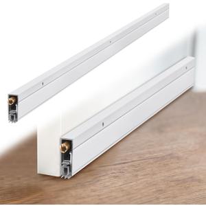 Yaocom 2 Pack 36" Automatic Door Sweep Mechanical Aluminum Drop Down Auto Exterior Door Bottom Seal Surface Mounted, 11/20" W x 36" L x 1-3/8" H, with Neoprene Insert, White