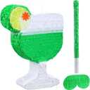 JellyArch Margarita Piata with Stick and Blindfold Tequila Wine Glass Piata for Margs Matrimony Cheers Engagement Princess Adult Birthday Bachelor party Supplies, 16.93"L x 12.99"W x 3.94"H