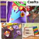 Manaloom Pack of 500 Curved Craft Sticks - 8" Birchwood Popsicle Sticks for Crafts, Jumbo Craft Sticks for Fan Handles, Wedding Programs, DIY Crafting Supplies, (Purple)