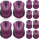 Hoteam 12 Pcs Wired Computer Mouse Bulk Cord USB Computer Mice Ergonomic Wired Mouse for Pcs, Computers, Laptops, Gaming Office Home Supplies (Purple)