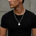 St Michael the Archangel Necklace Pendant Necklace for Women Men with 3mm Wheat Chain 20"+2"