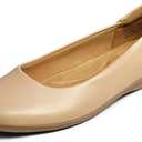 DREAM PAIRS Womens Comfortable Ballet Dressy Work Flats, Round Toe Slip on Office Shoes (7.5, Nude)