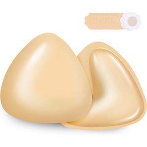 Sticky Bra Push Up, Ultra Push up Sticky Bra Inserts, Double Sided Adhesive Bra Inserts, Cakes Sticky Bra  Fits Bikinis (Medium, Beige)