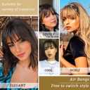 NAYOO Bangs Hair Clip - Light Blonde Fake Bangs 100% Real Human Hair Extensions Wispy Bangs for Women Fringe with Temples Hairpieces Curved Bangs for Daily Wear