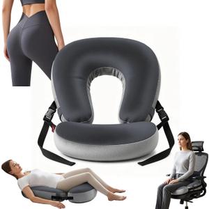 Adjustable BBL Pillow After Surgery with Lumbar Support. | Multi-Use for Sitting, Sleeping. Design for Brazilian Butt Lift Recovery and Hemorrhoid users. Washable Cover, Gray Multi