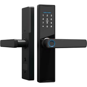 Tuya Smart Lock - Fingerprint & Keypad Door Lock with Handle - Electronic Deadbolt - Compatible with Tuya APP