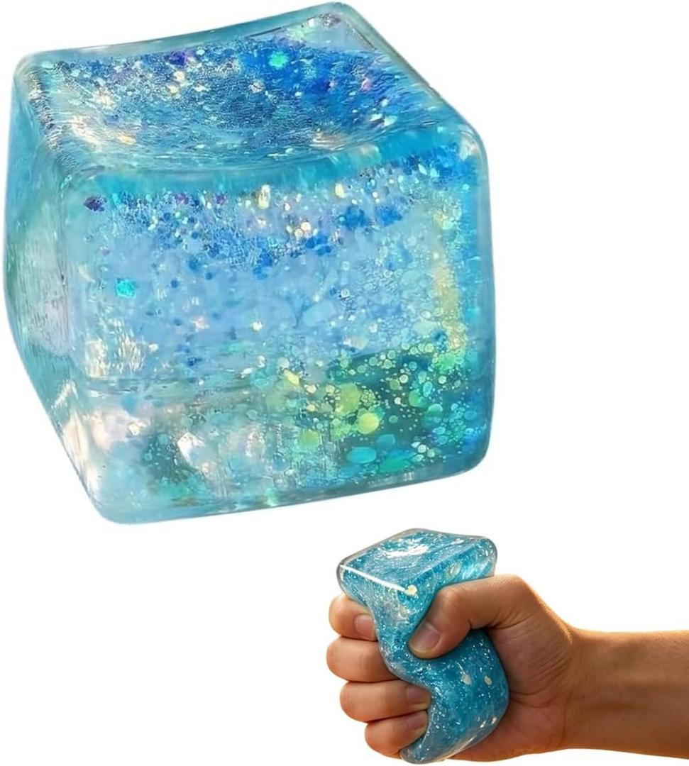 Fidget Toys Squishy Stress Cube for Adults, Squishy Slow Rising Fidget Cube Sensory for Anxiety Stress Relief High Density Ice Squeeze Ball Cubes Office Relax Toy