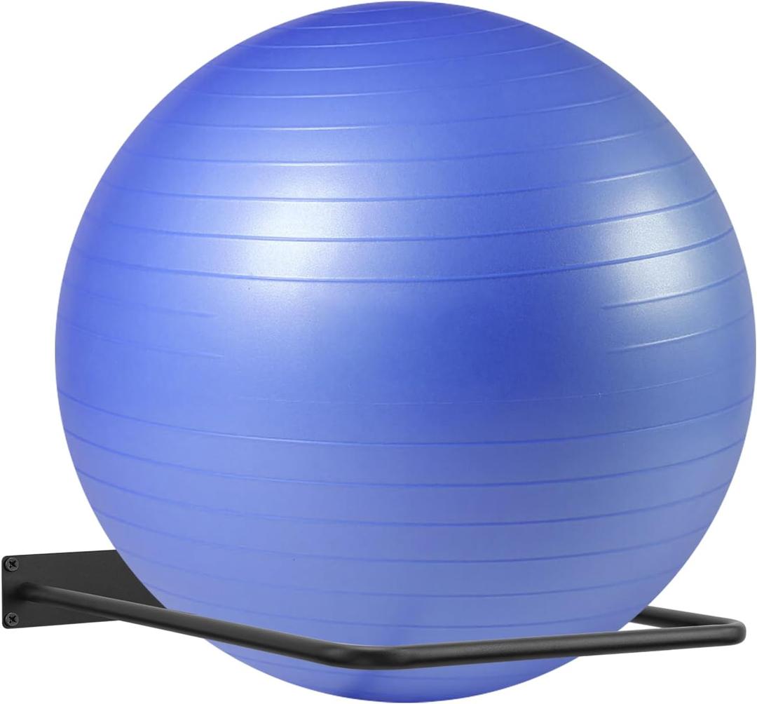 DNYLHRLZ Large Stability Ball Wall Rack - Yoga Ball Storage Rack for Studio, Gym or Home (1 Black)