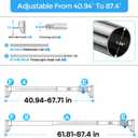 Tension Curtain Rod 41-86in, Extra Long Tension Rod No Drilling For Patio Windows, Sliver Shower Curtain Rod For Room Divider,One-Click Telescopic Rod, Outdoor Curtain Rods Never Rust