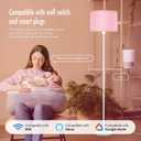 Floor Lamp, Standing Lamp, Short Floor Lamps with Pink Lampshade, 59" Tall Lamps for Bedroom, Foot Switch, Simple Corner Pole Lamp for Kids Room, Girls Room, Living Rooms, Office(NO Bulb, E26 Base)
