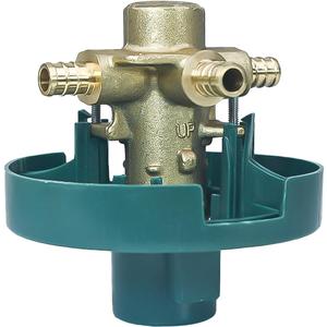 3 Ports 1/2" Crimp Ring PEX Connection Water Pressure Balancing Valve Replace FP62325PF Rough-in Valve with 1222 Faucet Cartridge+Retainer Clip+Plaster Ground for Tub/Shower Trim Kit (Brass)