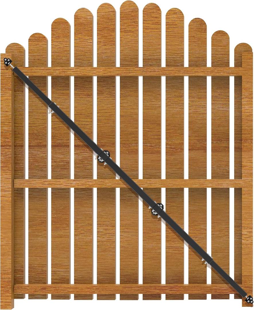 8' Telescopic Gate Brace,Extends from 52 to 98 Inches Adjustable Steel Anti Sag Gate Kit for Outdoor Yard Wooden Fence Gates