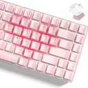 Womier Keycaps - Crystal Jelly Keycaps 60 65 75 100 Percent, Shine Through Key caps Pink Set, Custom 130 Keys OEM Profile for 61/68/84/87/98/100 Cherry Gateron MX Mechanical (Backlit Pink)