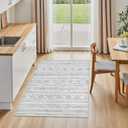 Tortania Area Rug Living Room Rugs - 3x5 Washable Soft Neutral Boho Moroccan Farmhouse Mat Indoor Floor Carpet for Bedroom Under Dining Table Home Office Decor - Ivory Gray