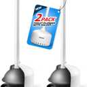 2Pack Toilet Plunger with HolderPlungers for Bathroom with Holder, Toilet Plunger with CoverBathroom PlungerBathroom DecorBathroom AccessoriesToilet Bowl Cleaners,White