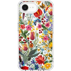 MOSNOVO for iPhone 17e Case/iPhone 16e Case, Compatible with Magsafe, Shockproof Military-Grade Protection, Magnetic Clear Phone Case for iPhone 17e / 16e, in The Garden Design