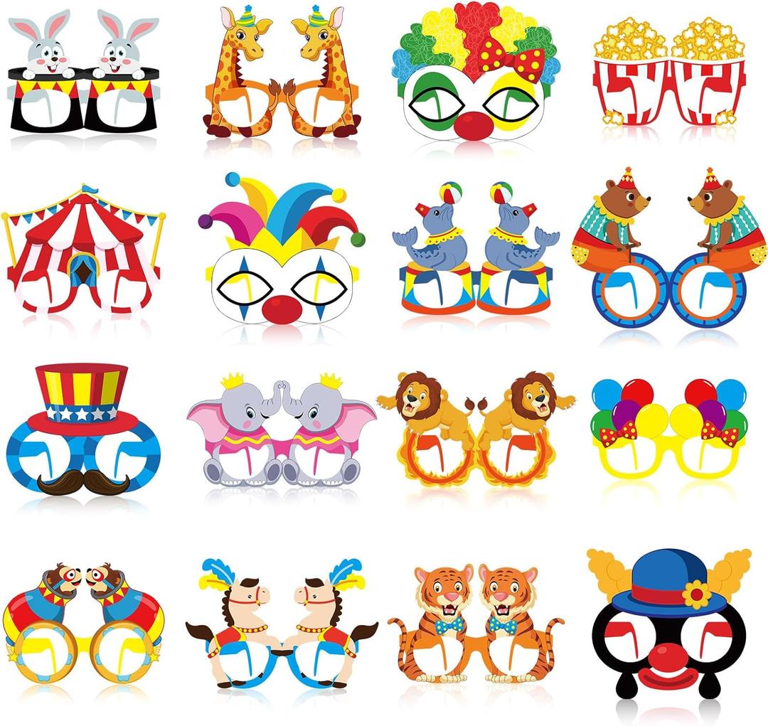 Circus Party Decorations Clown Glasses Carnival Photo Booth Props for Birthday Baby Shower Supplies