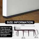 2 Pcs 3 Feet Black Vinyl Door Bottom with Self Adhesive Tape Adjustable Weatherstrip Under Door Bottom Seal with Drip Cap Fits Gaps from 1/4'' to 9/16'' for 1 3/4'' to 2'' Thick Doors