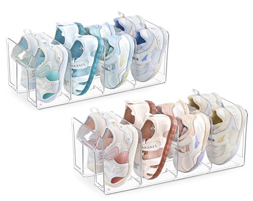 HBlife Clear Acrylic Kids Shoe Rack for Closet Organizers and Storage, Small Shoe Rack 4 Sections Toddler Baby Shoe Storage Organizer Stackable Shoe Shelf,Desk File Sorter Book Purse Organizer(1 Pack) HBlife Clear Acrylic Kids Shoe Rack for Closet Organizers and Storage, Small Shoe Rack 4 Sections Toddler Baby Shoe Storage Organizer Stackable Shoe Shelf,Desk File Sorter Book Purse Organizer(1 Pack)