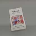 4th of July Press on Nails Short Square Fake Nails Independence Day False Nails with Blue Plaid Design Red White Blue Stars Patriotic Stick on Nails Glossy Red Glue on Nails for Women DIY Manicure