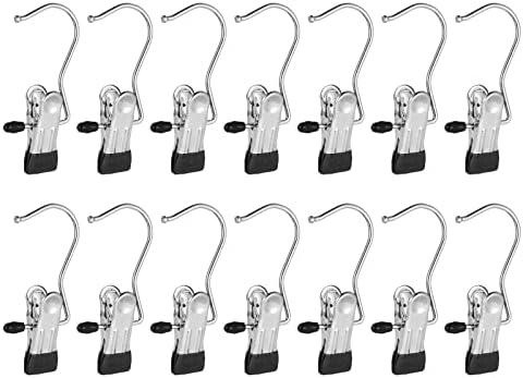 Frezon 10 Pack Boot Hanger Legging Organizer for Closet, Boot Holder, Hanging Clips, Portable Multifunctional Hangers Single Clip Space Saving for Jeans, Hats, Tall Boots, Towels(Black)