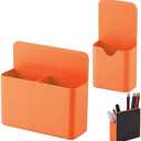 KITANIS Magnetic Pen Holder,2 Pack Magnetic Dry Erase Marker Holder with Generous Compartments,Strong Magnet Storage Marker Pen Pencil Organizer for Refrigerator,Whiteboard,Locker Accessories