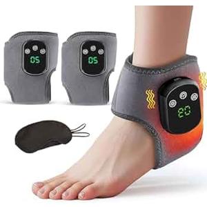 Upgraded Foot Triple Method Massager - Cordless Heated Foot Massager with 5 Heat & 3 Vibration for Soreness Relief & Relaxation, Portable for Home, Office, Travel - Ideal Gift - 2-Pack Gray