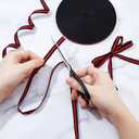 DICOSMETIC 100M x 10MM Black Red Striped Grosgrain Ribbon Polyester Stripe Ribbon Double Face Craft Wrapping Ribbons for Gifts Wrapping Bouquets Cake Decor and Garment DIY