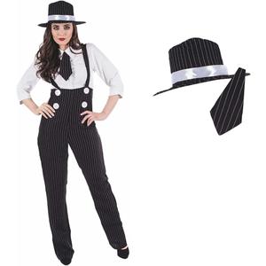 fun shack 20s Mobster Costume for Women, 1920s Gangster Outfit, Halloween Gangster Costume for Women, Vintage Style, Size S