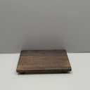 zoocatia Small Wood Tray Pedestal Stand Farmhouse Bathroom Decor Decorative Wooden Riser Kitchen Soap Dish Holder for Vanity, Counter, Sink, Large 11.8" x 7" - Dark Brown
