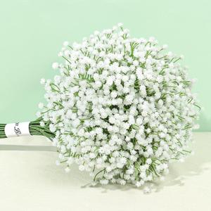 Pusuny Baby Breath Artificial Flowers, 6 Pcs Gypsophila Faux White Flowers Fake Baby Breath Real Touch Flowers Bouquets for Bride Wedding Decorations Party Floral Arrangements DIY (White)