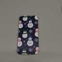 Nsydnbly Cute Winter Snowman Snowflakes Case Compatible with iPhone 13, Navy Blue Christmas Case for iPhone 13, Trendy Cool TPU Phone Case Cover