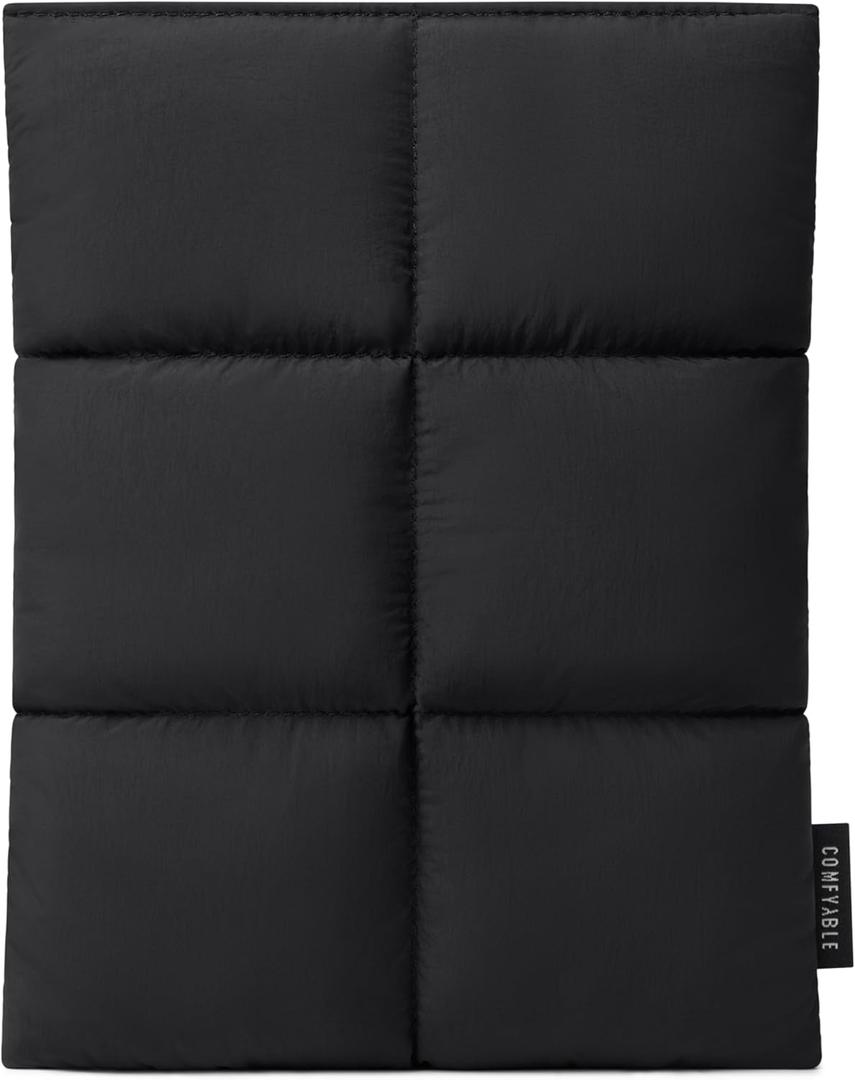 Comfyable Puffy 9-11 Inch Tablet Sleeve Compatible for 11 Inch iPad Pro M5, iPad Air M3 2025 with Magic Keyboard, Quilted Puffer Vertical Tablet Carrying Case for Women Men, Black