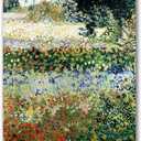 Wrapped Canvas Wall Art - Vincent Van Gogh 'Garden in Bloom' Wall Art for Living Room, Bedroom, or Office Dcor - 26x32