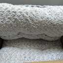 KSIIA Washable Dog Bed Deluxe Plush Dog Crate Beds Comfy Kennel Pad Anti-Slip Pet Sleeping Mat for Large, Jumbo, Medium, Small Dogs Breeds, 35" x 23", Gray
