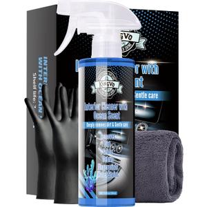 Car Interior Cleaner Spray, Multipurpose Leather Seat Cleaner Upholstery Car Cleaning Kit Auto Dashboard Vinyl Detailing Supplies Kit,Ocean Scent