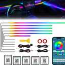 Dreamcolor Acrylic Interior Car LED Strip Light with Wireless APP, RGB 6 in 1 with 175 inches 612 LEDs Fiber Optic Car Symphony Ambient Lighting Kits, Sound Active Function LED Strip for Cars