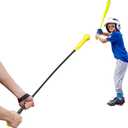Baseball Hitting Stick,Batting Practice Equipment for Baseball and Softball,Extended Handlebar with Grip Strap,Ideal One-on-One Baseball Training Equipment, Baseball Swing Trainer