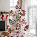 Christmas Gnome Ornaments for Christmas Tree Gnome Tree Topper 9Pcs for Xmas Tree Top Decoration Indoor Outdoor Home Decor Holiday Party