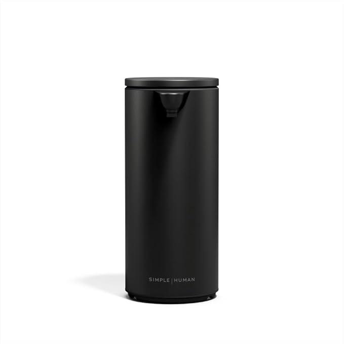 simplehuman 9 oz. Touch-Free Automatic Rechargeable Sensor Pump, Matte Black Stainless Steel, New