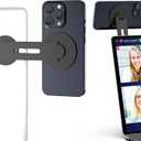 Laptop Phone Mount Magnetic Phone Holder for Monitor for MagSafe iPhone 17/16/15/14/13/12 & All Phones Phone Side Mount Adapter for Computer Monitor Display for Tesla, Cell Phone Bracket Accessories (Black)